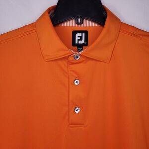 Footjoy Polo Shirt Mens XL Orange Solid Golf Performance